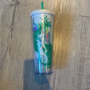 Starbucks Holographic Mermaid Tumbler with Green Accents
